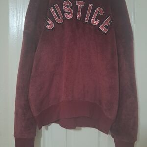 Justice Burgundy Fleece Pullover
